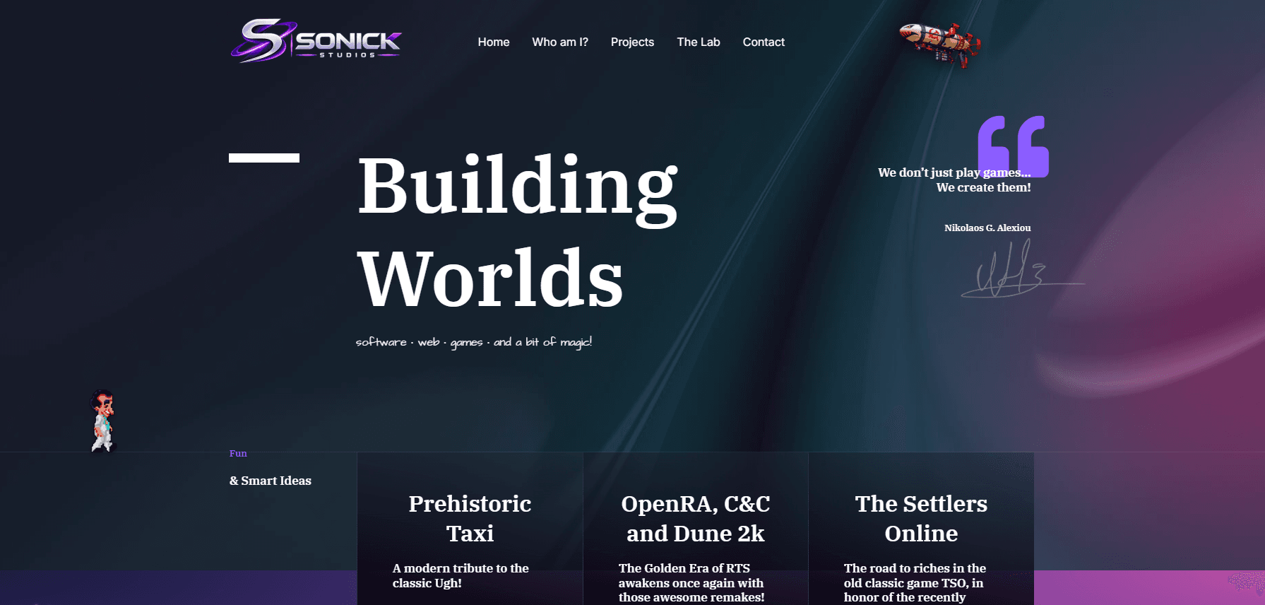 Sonick Studios website