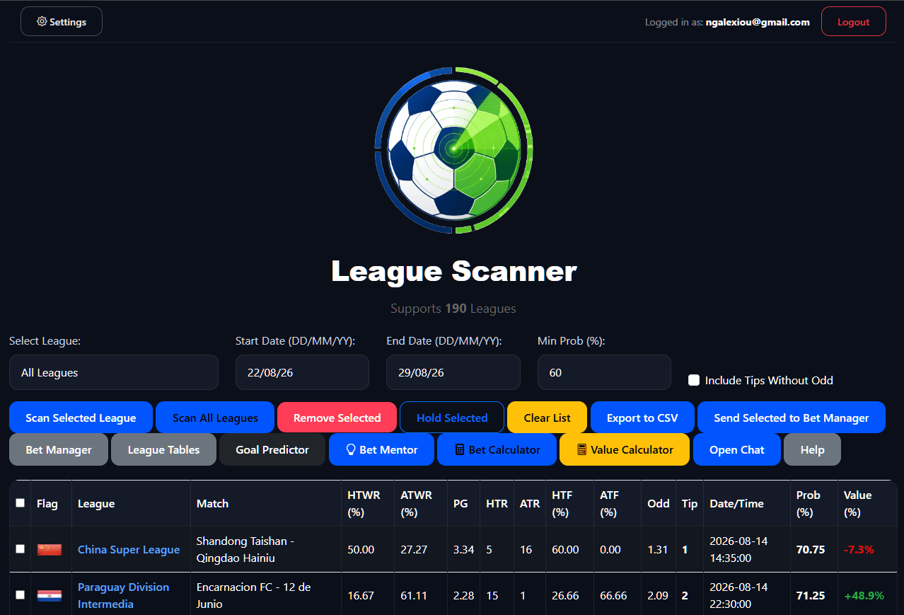 SoccerBot.gr website screenshot