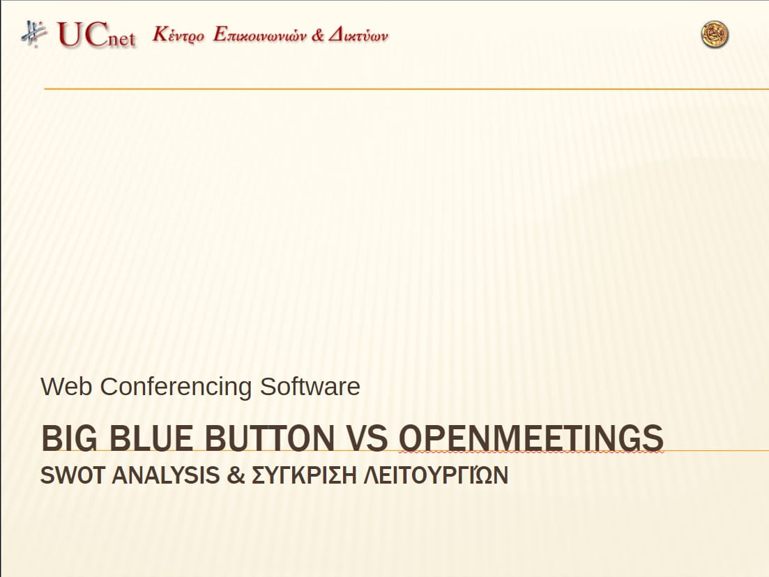 BigBlueButton versus OpenMeetings presentation cover